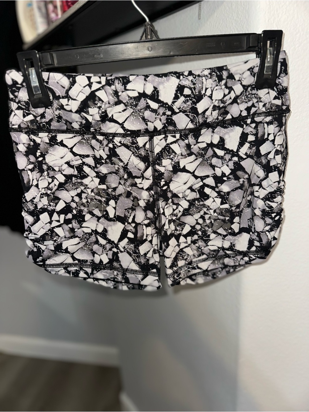 VSX Black & White Mosaic Print Athletic Shorts